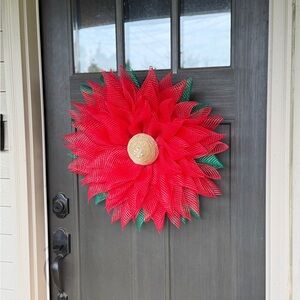 Festive Red and Green Holiday Wreath